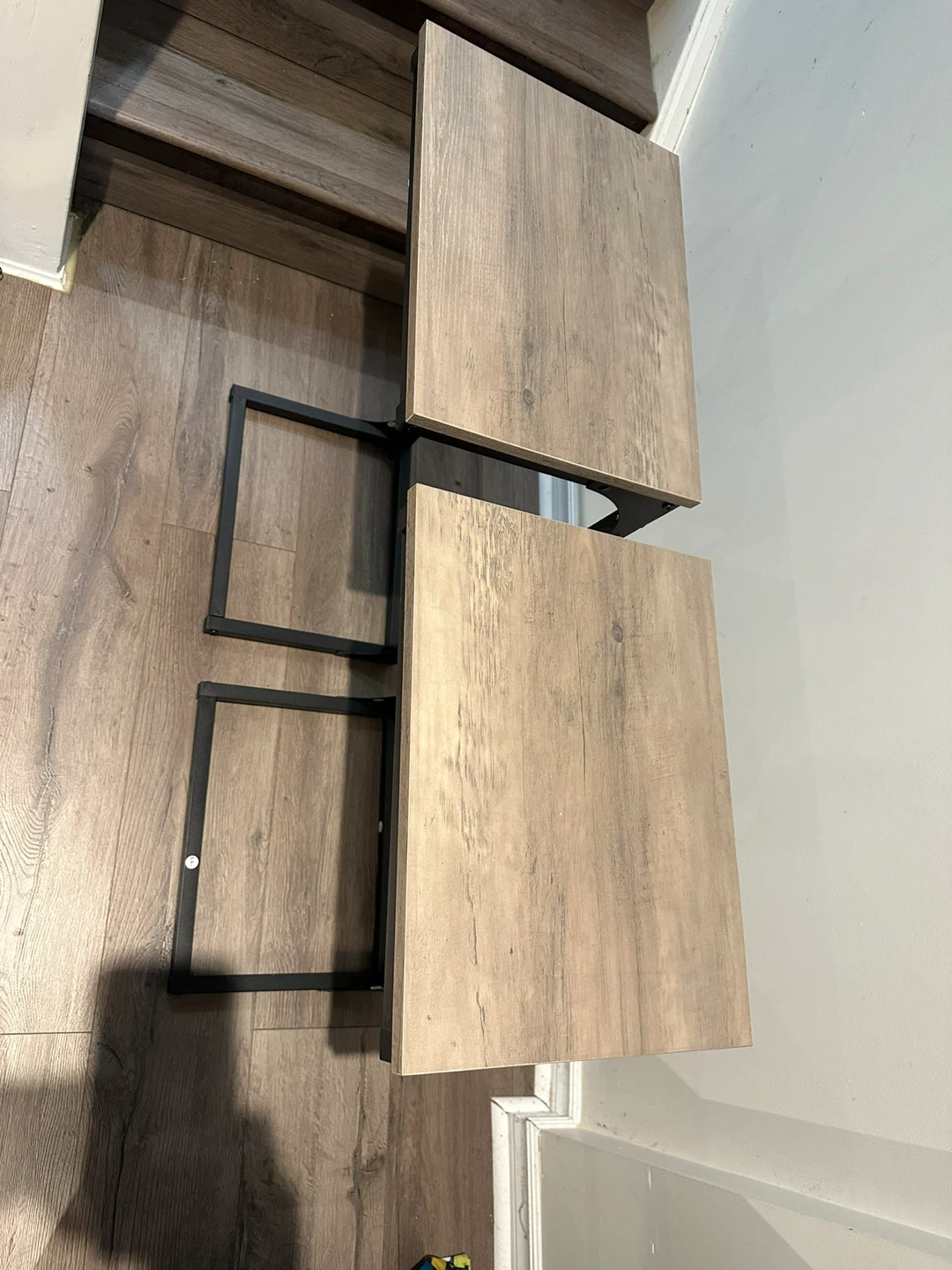 2x C-Shape Side Tables - Greige + Black - photo 2