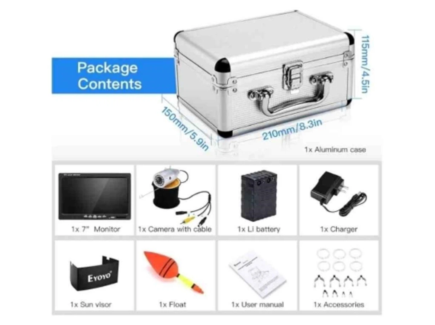 New Eyoyo Underwater Fishing Camera 7 inch Color S - photo 2