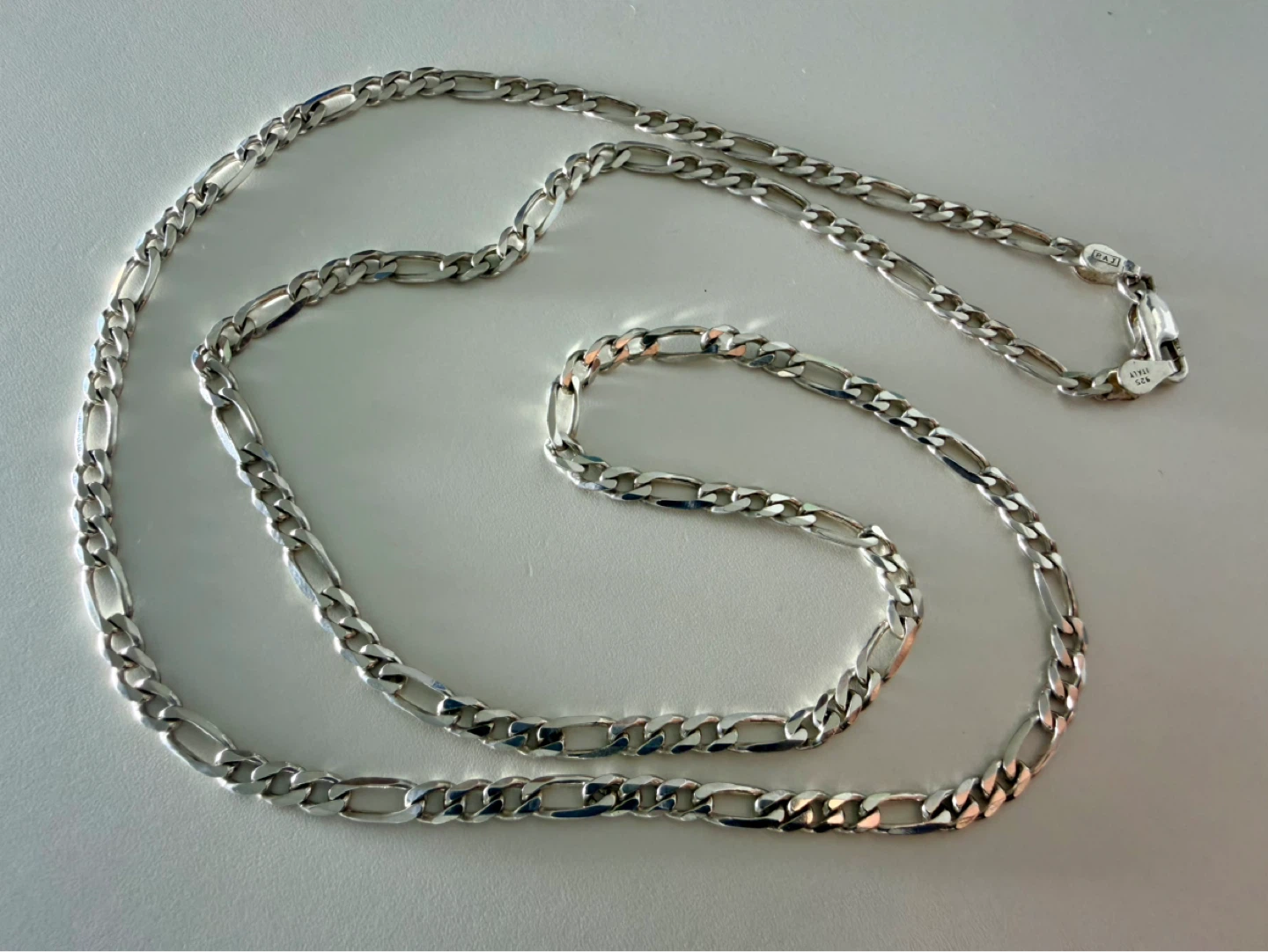 Silver Figaro Chain Necklace - photo 2