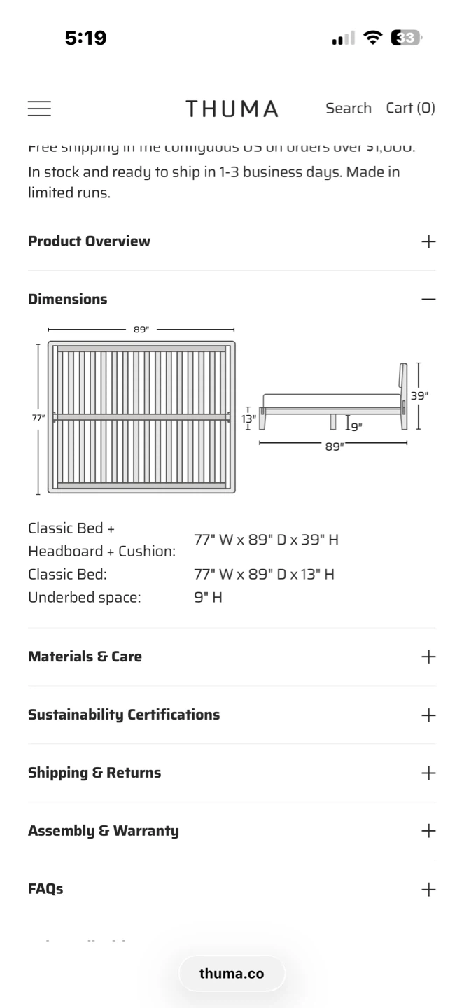 King Size Bed Frame with Upholstered Headboard - photo 3