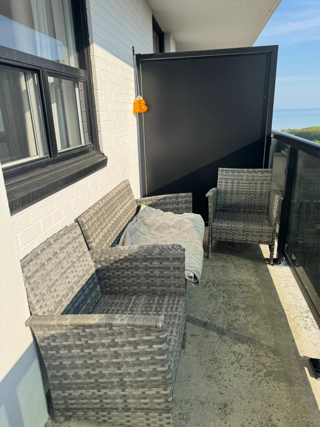 Wicker Patio Furniture Set - 3 Seater Sofa and Chair