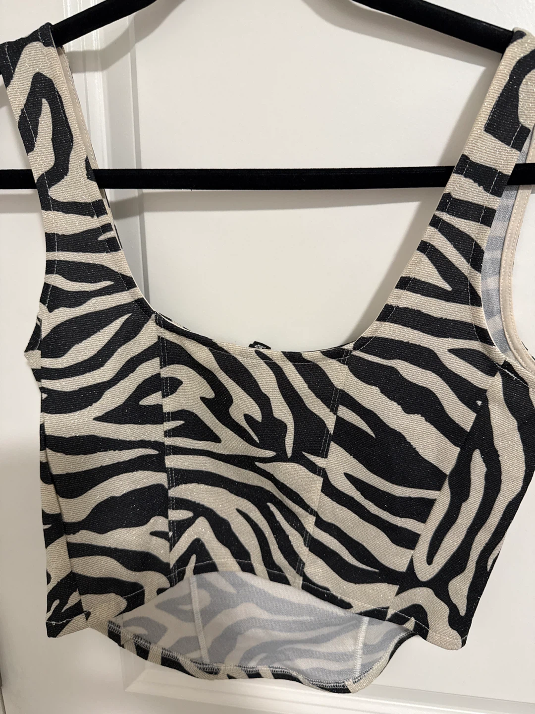 Divided H&M- Zebra Print Sparkle Corset Top - S - photo 2