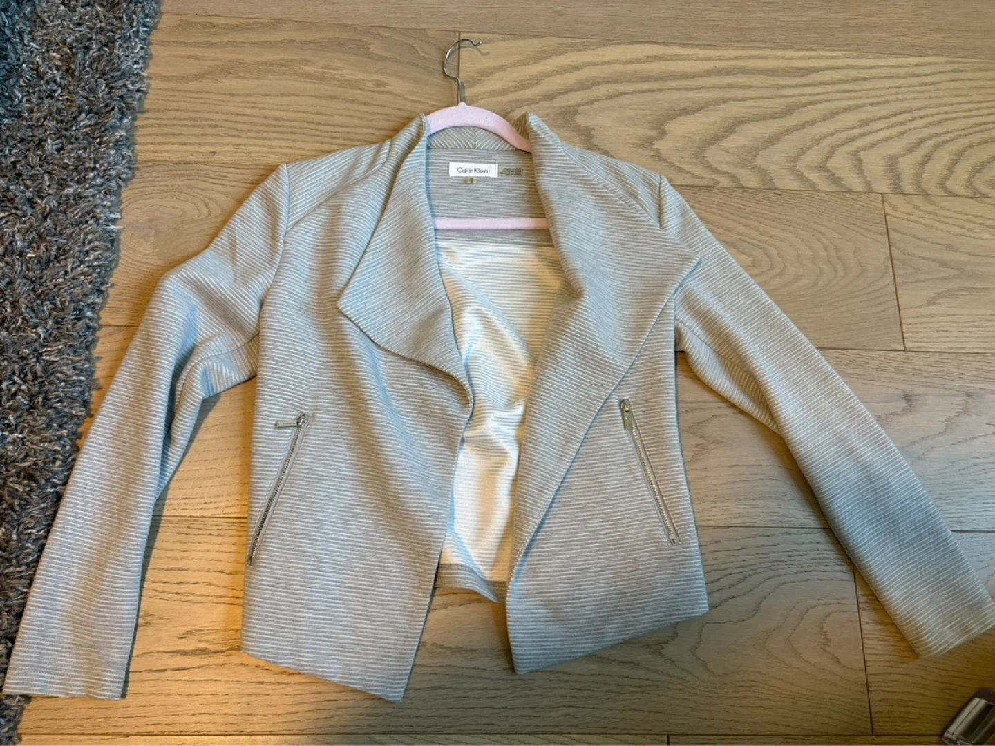 Calvin Klein Grey Striped Jacket - XS
