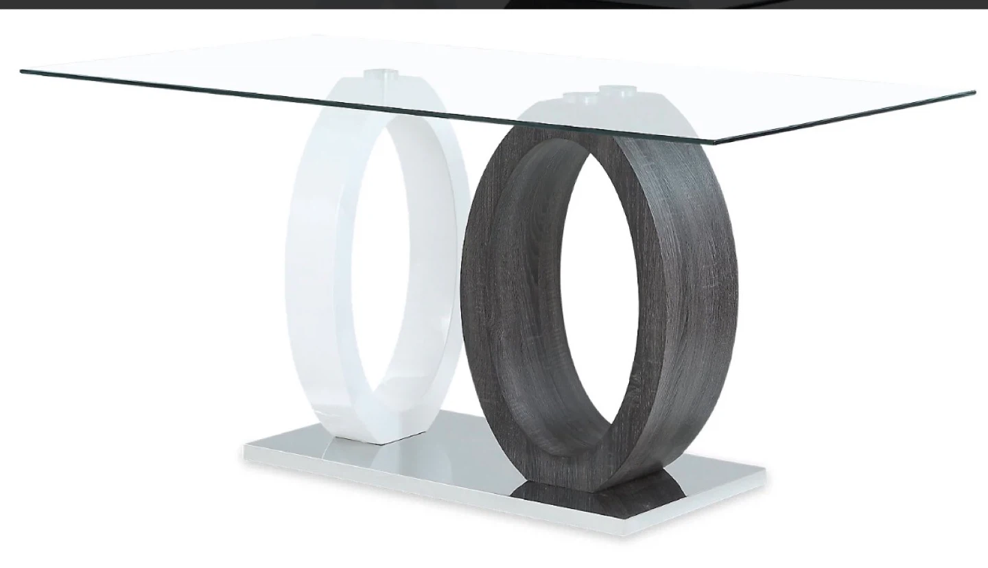Glass Top dining Table with Oval Bases - photo 3