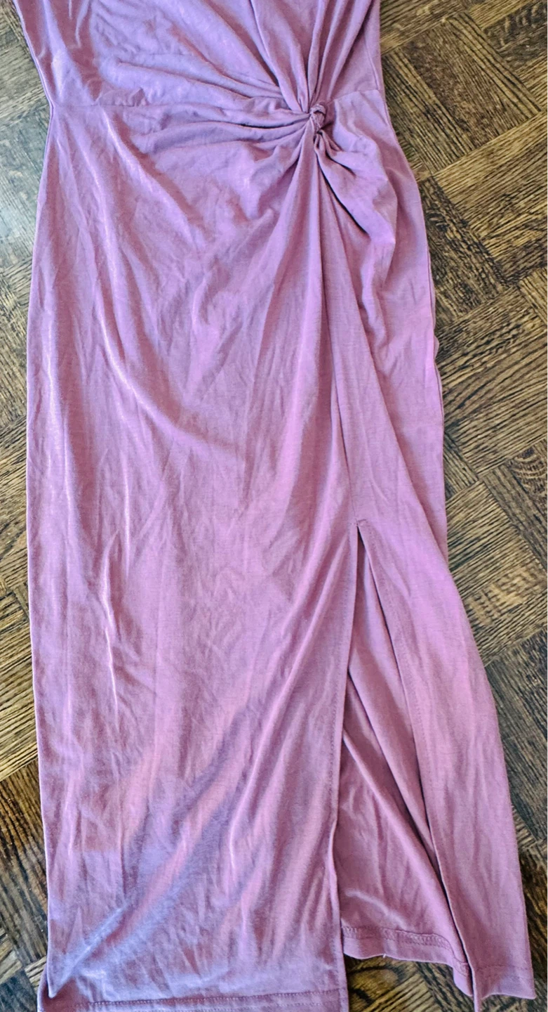 Women's Ruched Knot Midi Dress - Mauve - photo 3