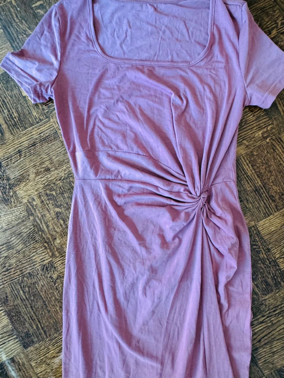 Women's Ruched Knot Midi Dress - Mauve - photo 2