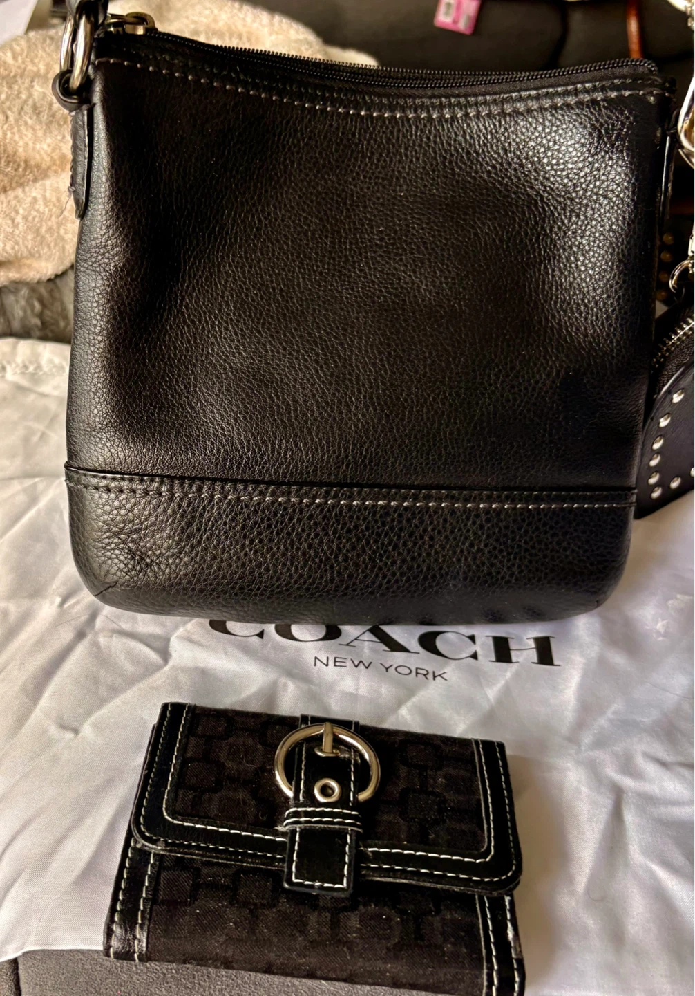 Coach Black Leather Crossbody Bag with Wallet and Coin Purse - photo 4