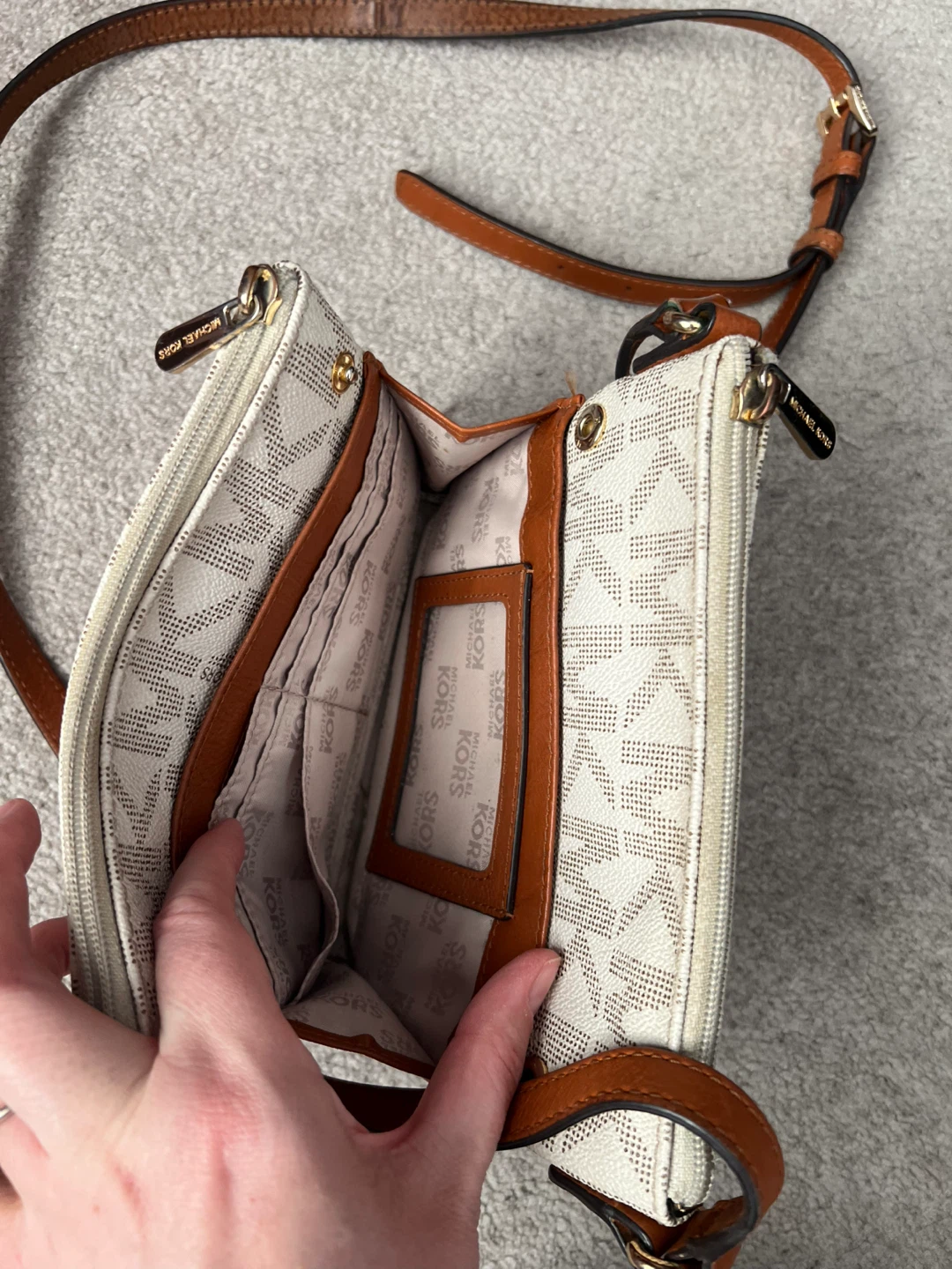 Michael Kors White MK Logo Crossbody Bag - photo 3