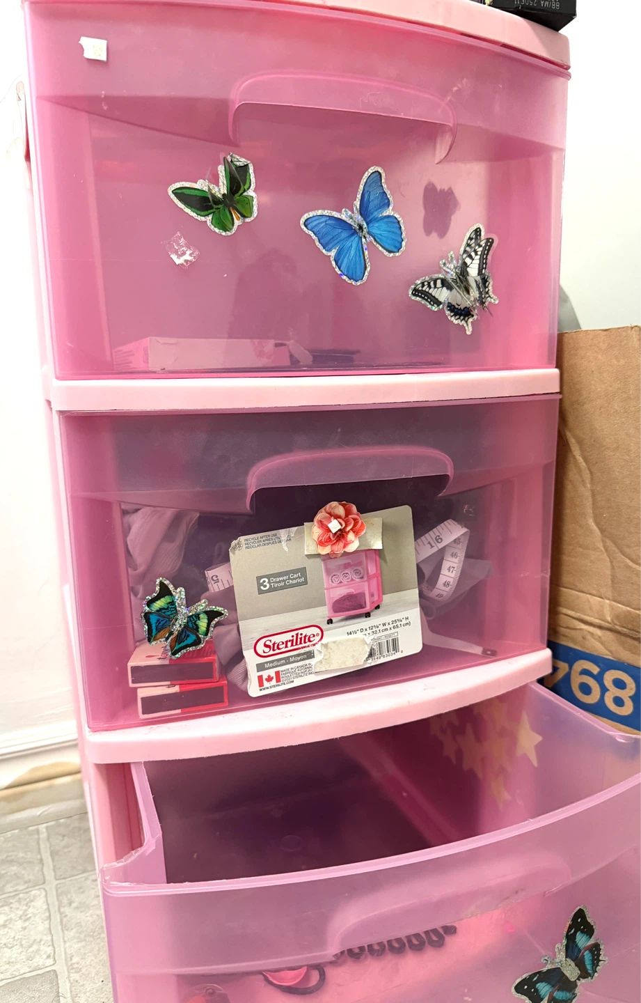 Sterilite 3 Drawer Plastic Storage Cart - photo 3