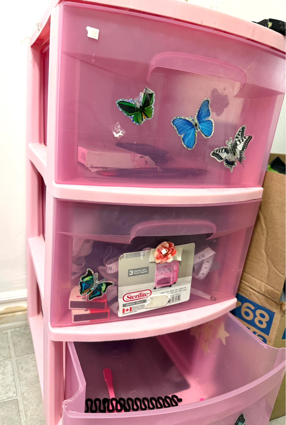 Sterilite 3 Drawer Plastic Storage Cart - photo 2