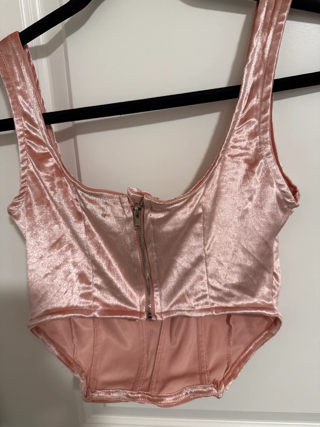 M- Streetwear Society Pink Velvet Corset Top - photo 2