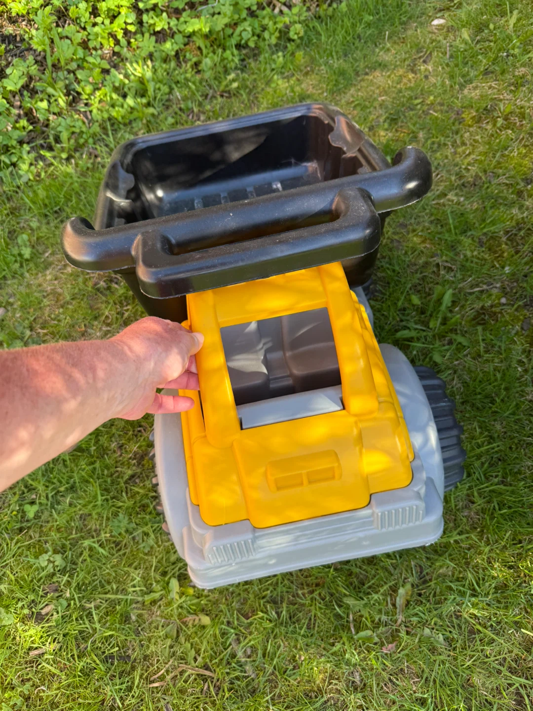 Large Yellow and Grey Plastic Dump Truck Toy - photo 4