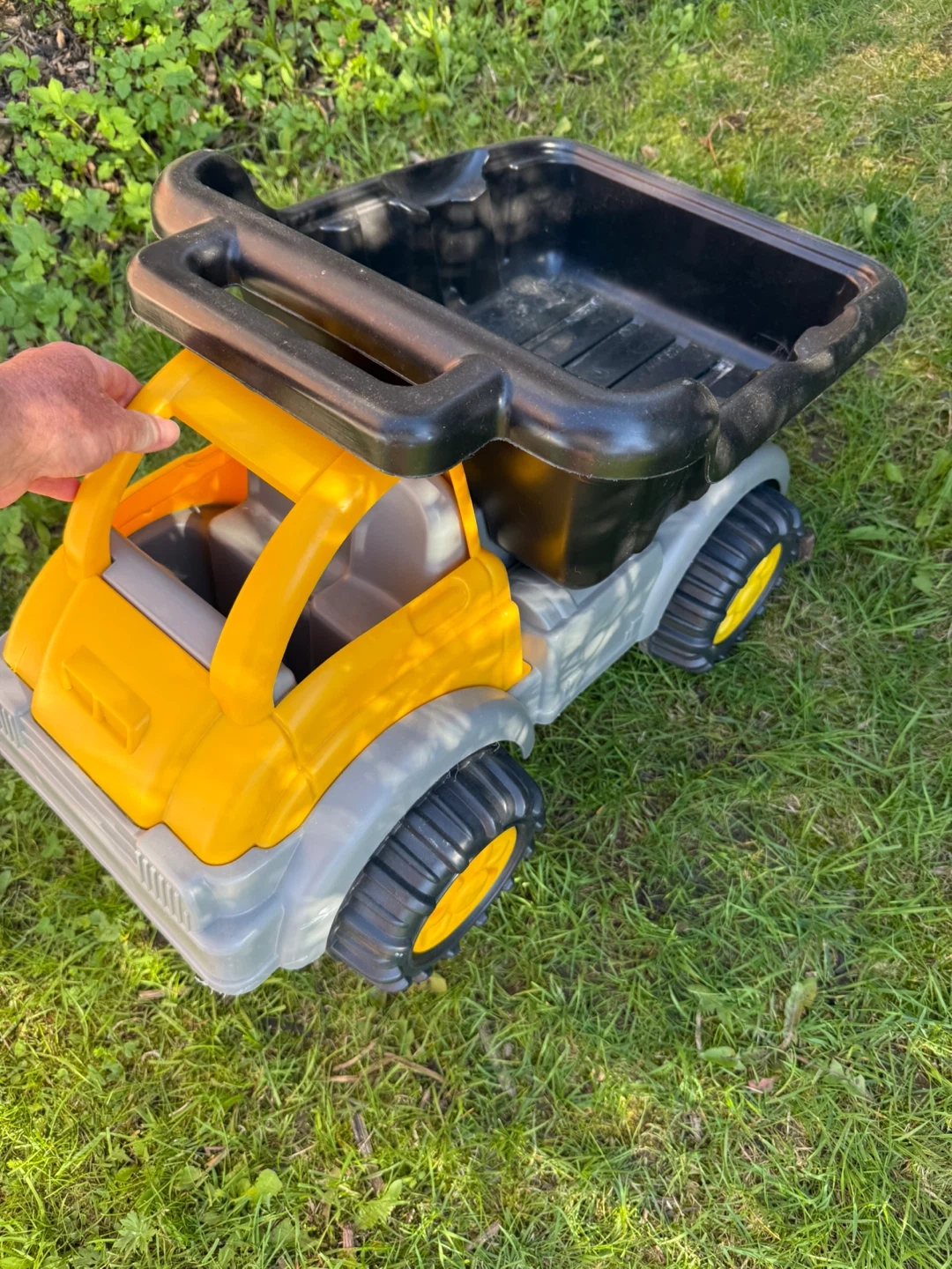 Large Yellow and Grey Plastic Dump Truck Toy - photo 3