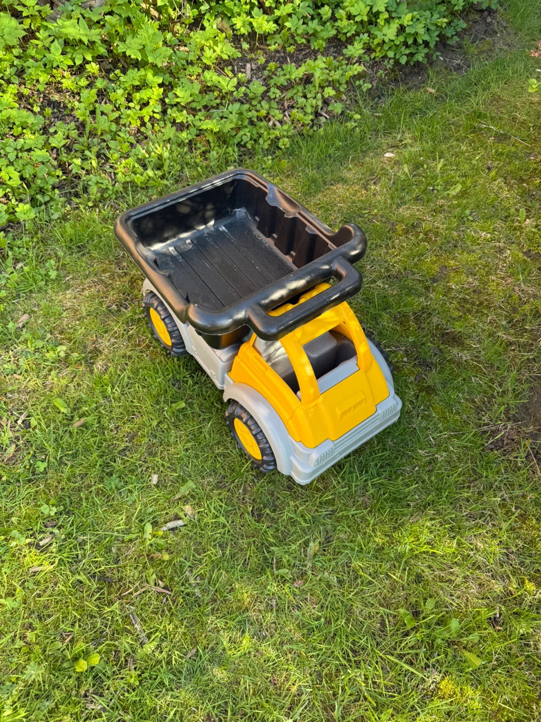 Large Yellow and Grey Plastic Dump Truck Toy