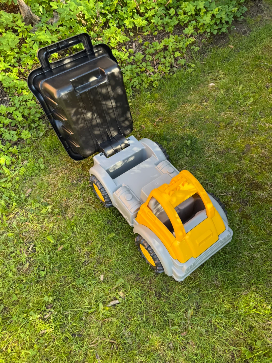 Large Yellow and Grey Plastic Dump Truck Toy - photo 2