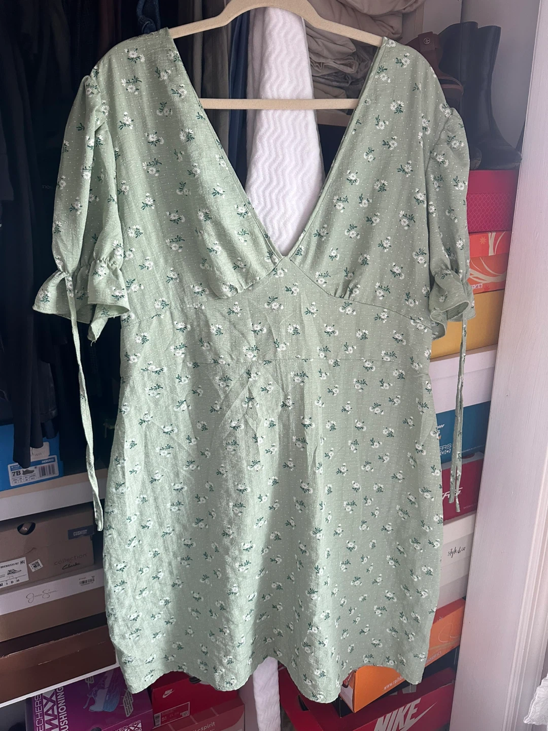 Green Floral Mini Dress