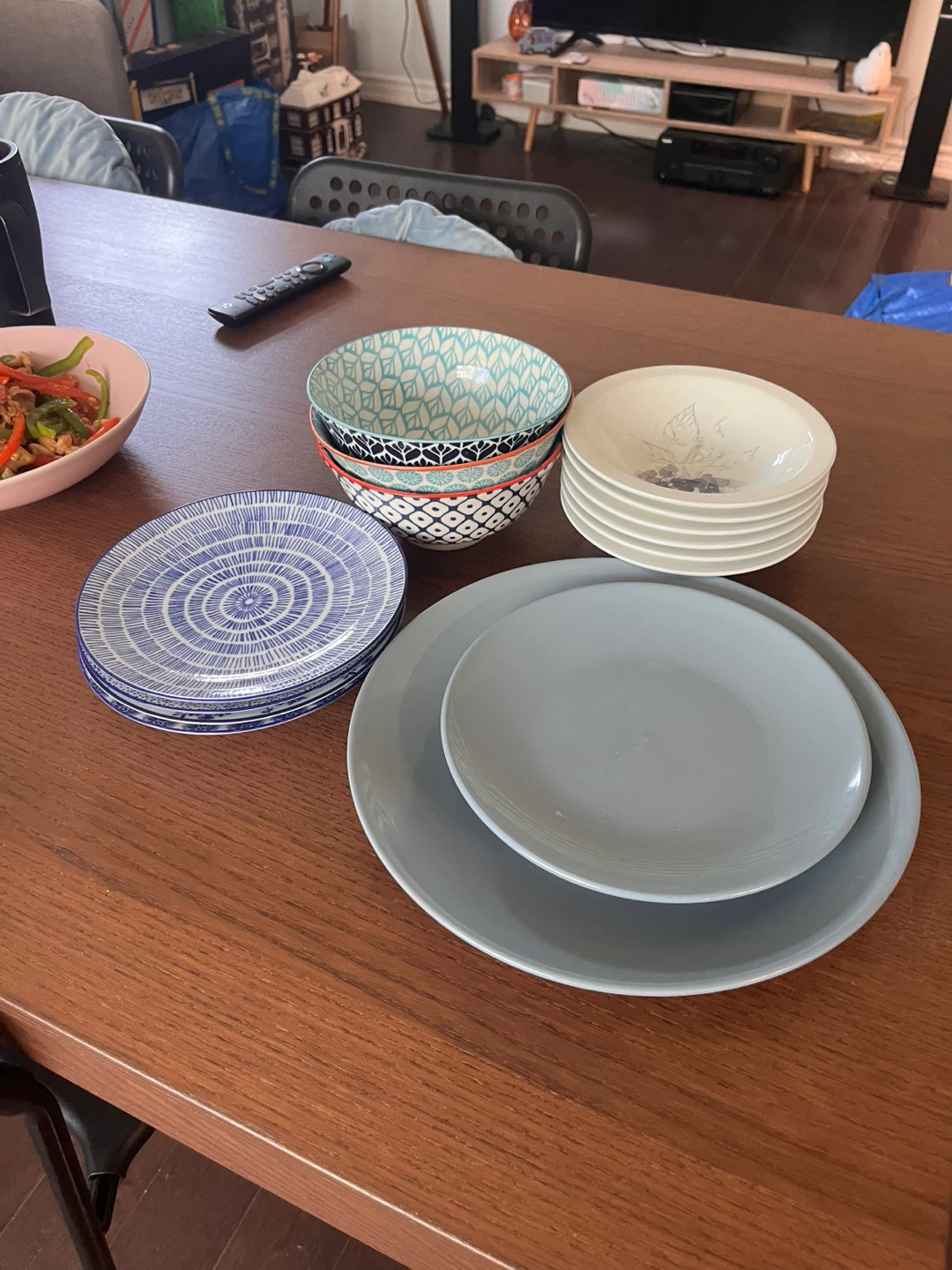 Set of decorative bowls and plates