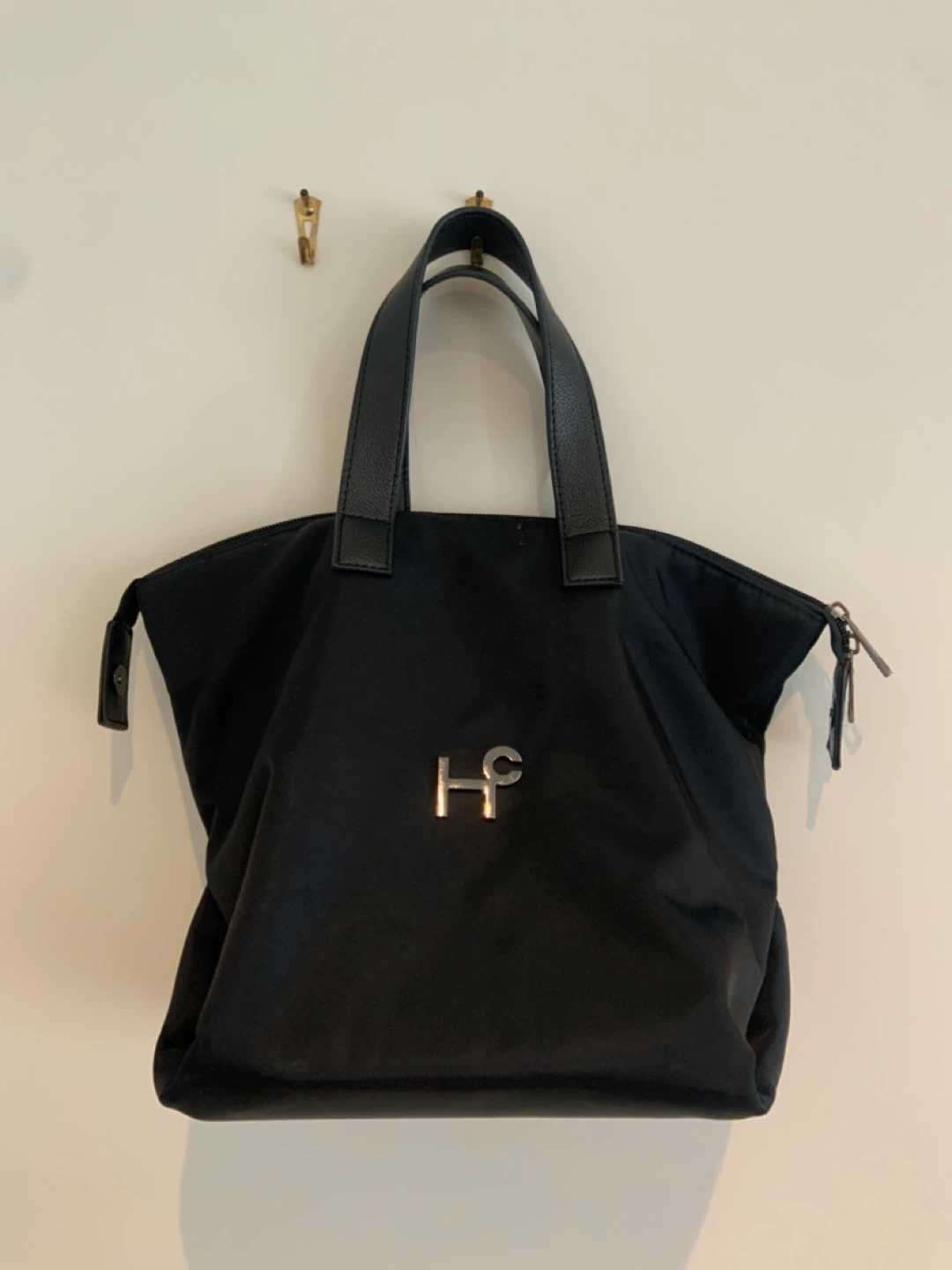 Heal Creek Black Nylon Tote Bag