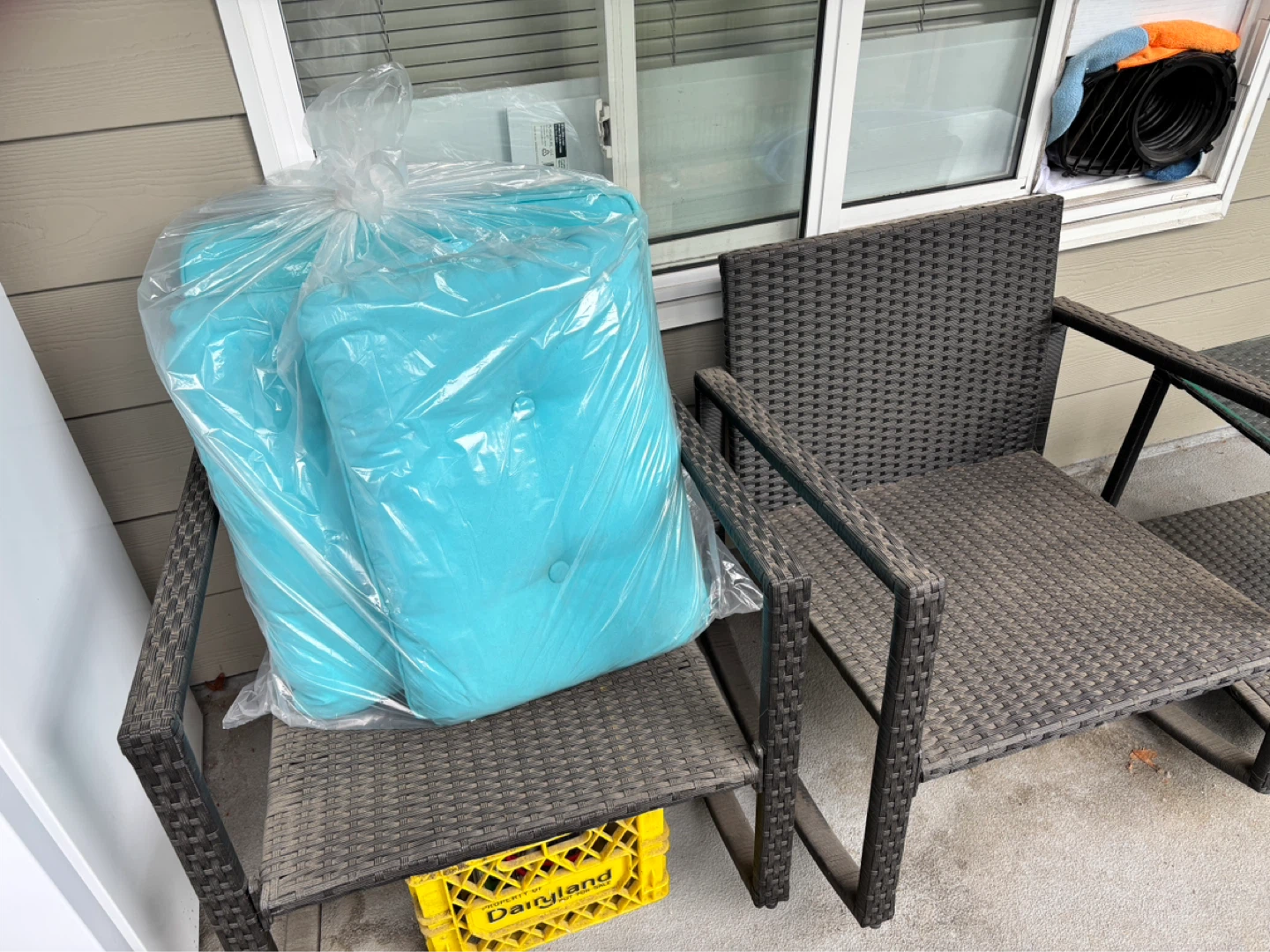 Two Patio Chairs with Table & Cushions - photo 2