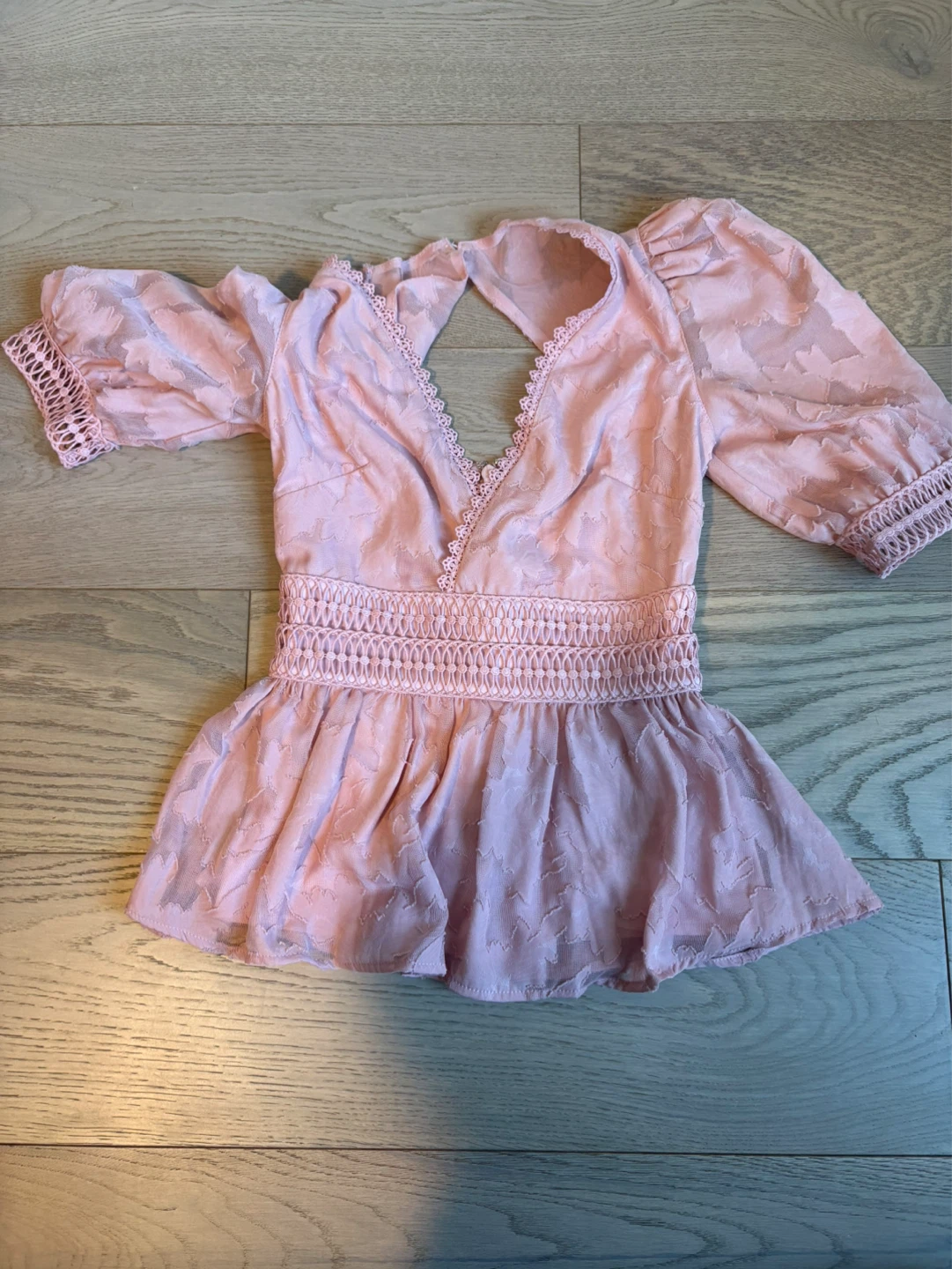 Lipsy London Pink Puff Sleeve Peplum Top