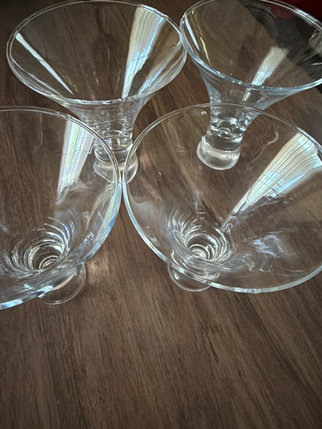 Set of 4 Clear Glass Martini Glasses