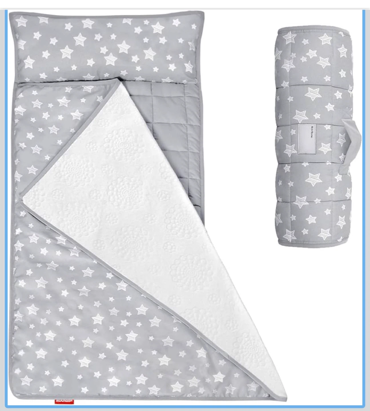New Nap Mat with Pillow - Gray Stars