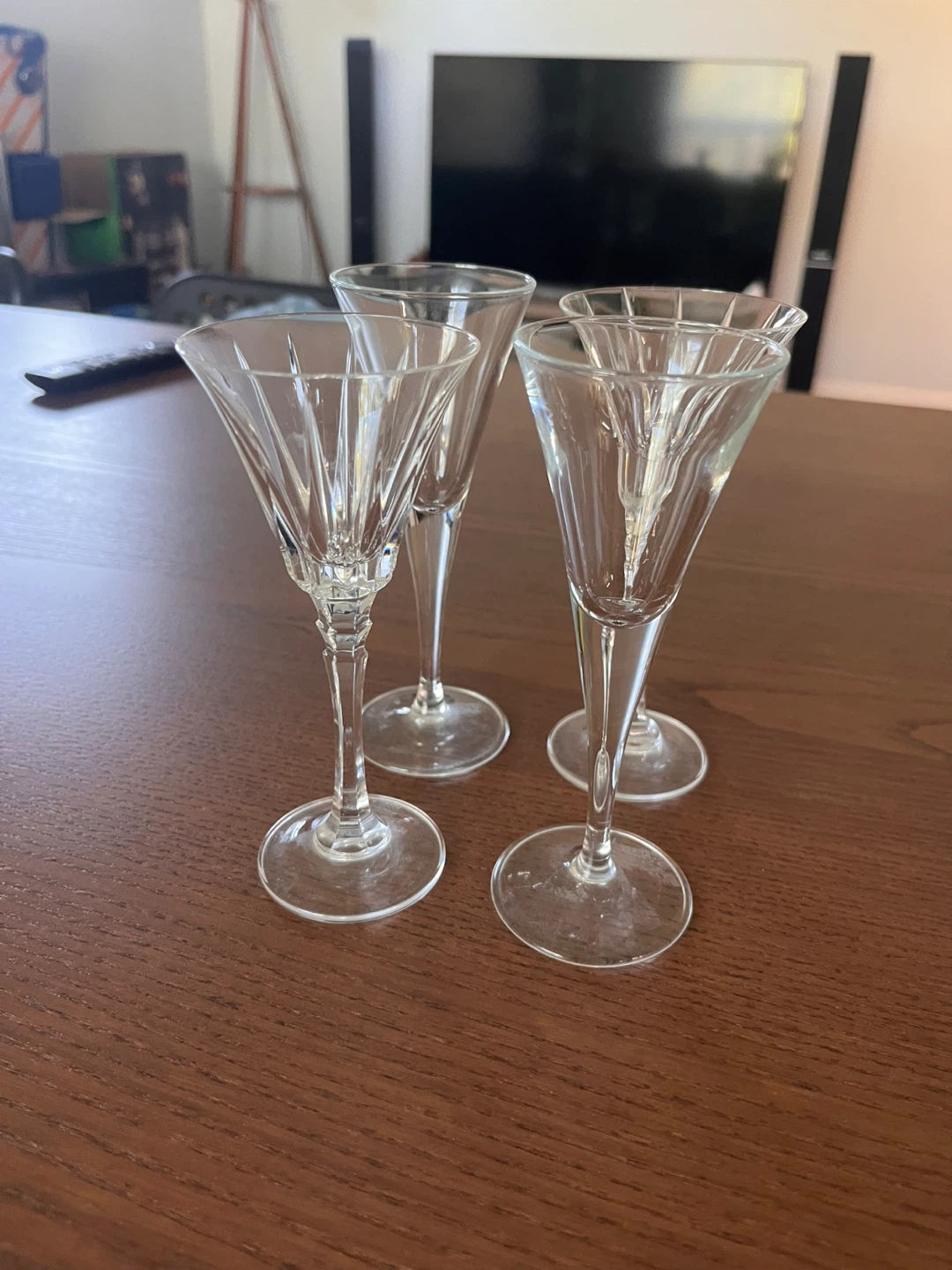 Set of 4 Clear Crystal Martini Glasses - photo 2