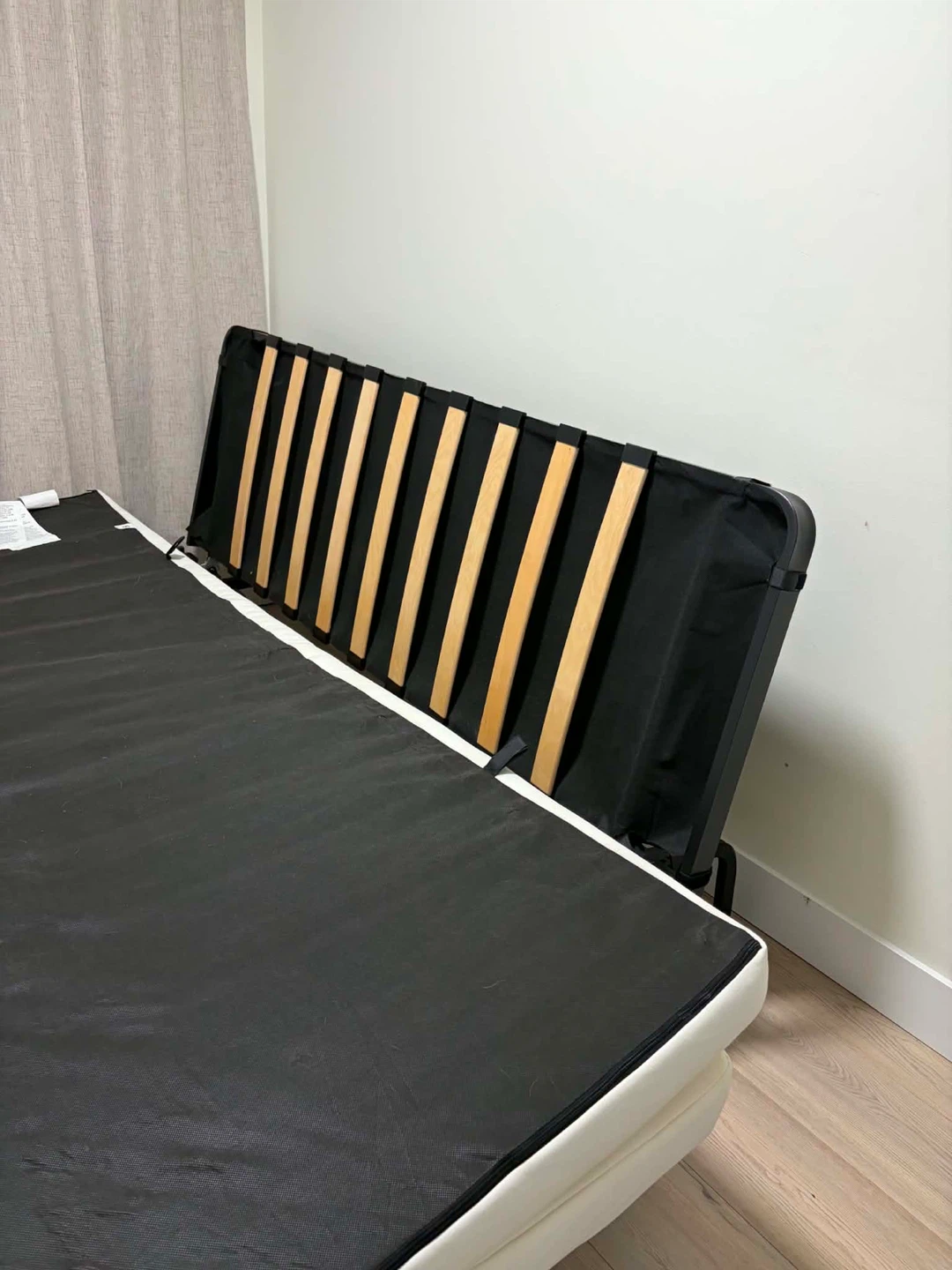 FREE White Futon Sofa Bed with Wooden Slats - photo 2