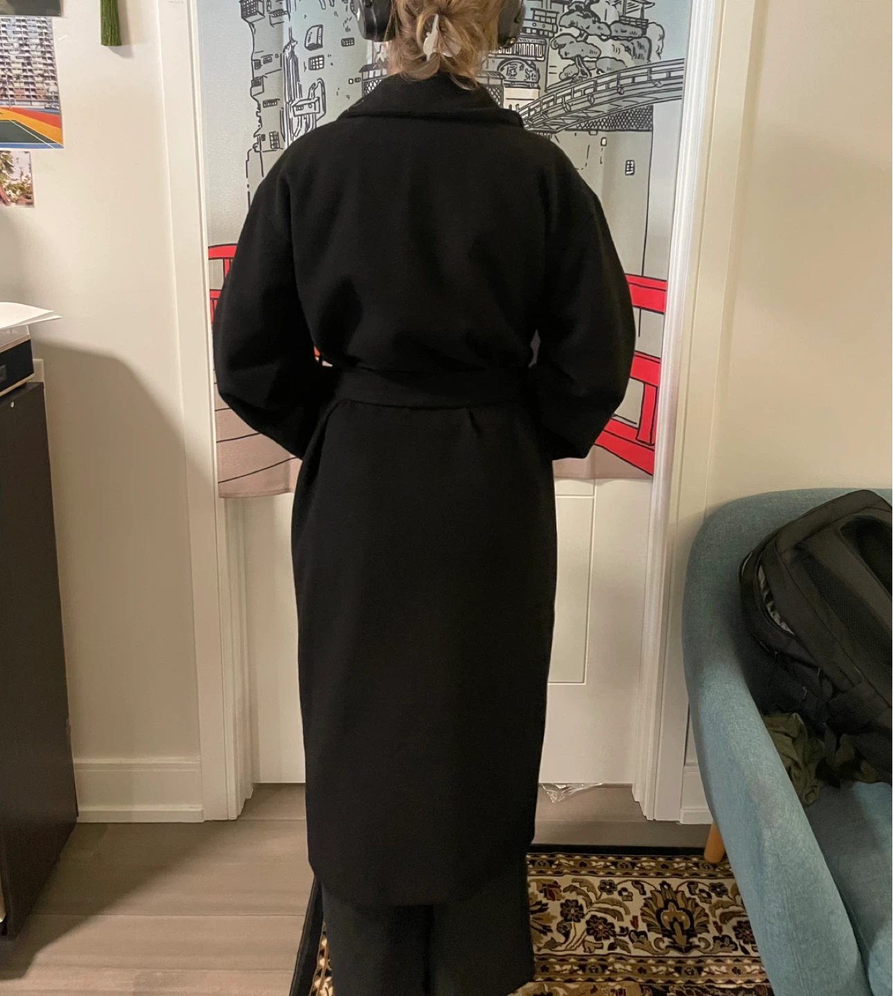 Black Belted Maxi Coat - photo 3