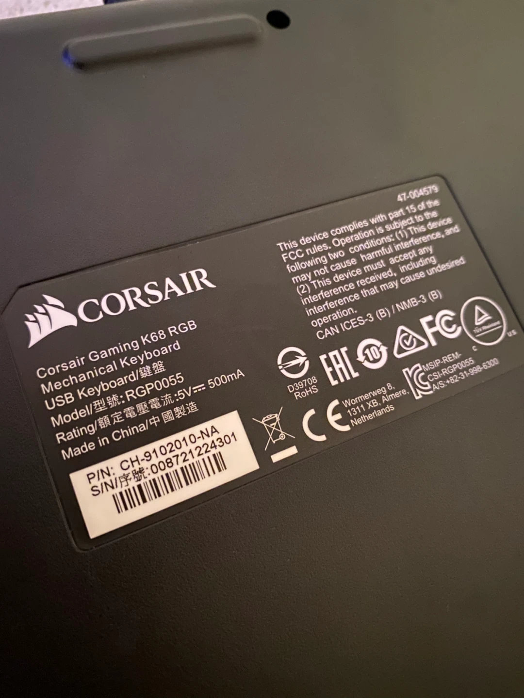 Corsair K68 RGB Mechanical Keyboard - photo 3