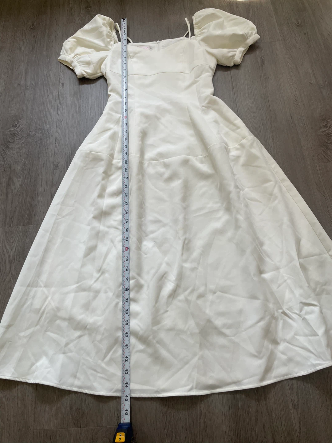 Blingor Women's White Puff Sleeve Midi Dress Size S - photo 5