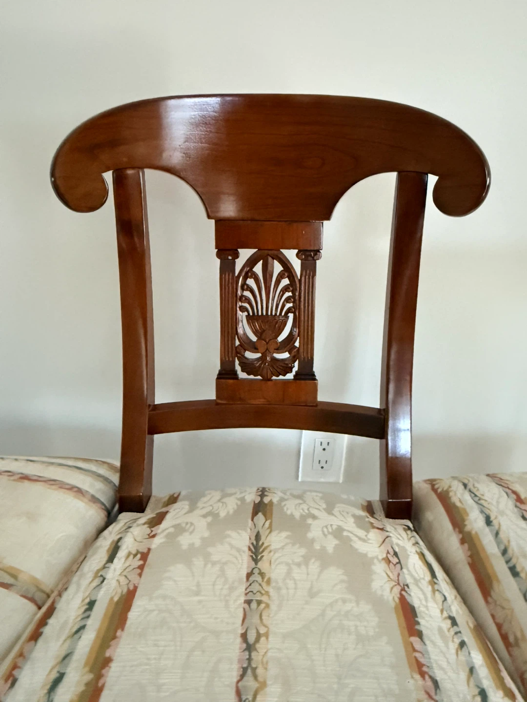 Set of 6 Empire-Style Cherry Wood Dining Chairs — Like New