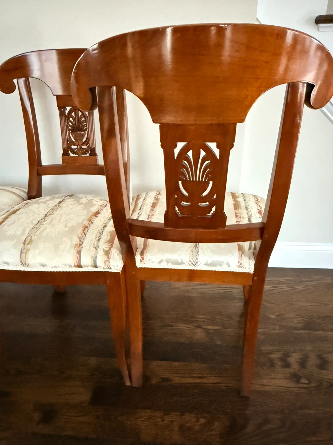 Set of 6 Empire-Style Cherry Wood Dining Chairs — Like New - photo 3