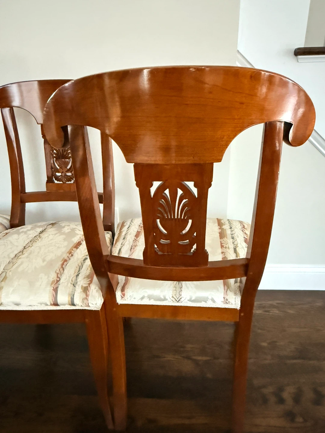 Set of 6 Empire-Style Cherry Wood Dining Chairs — Like New - photo 4