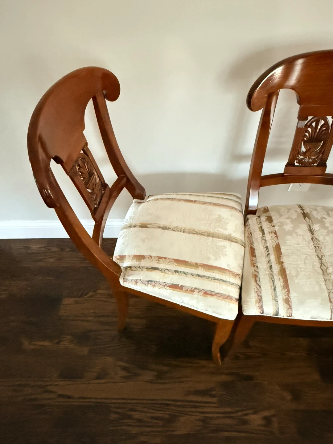 Set of 6 Empire-Style Cherry Wood Dining Chairs — Like New - photo 2