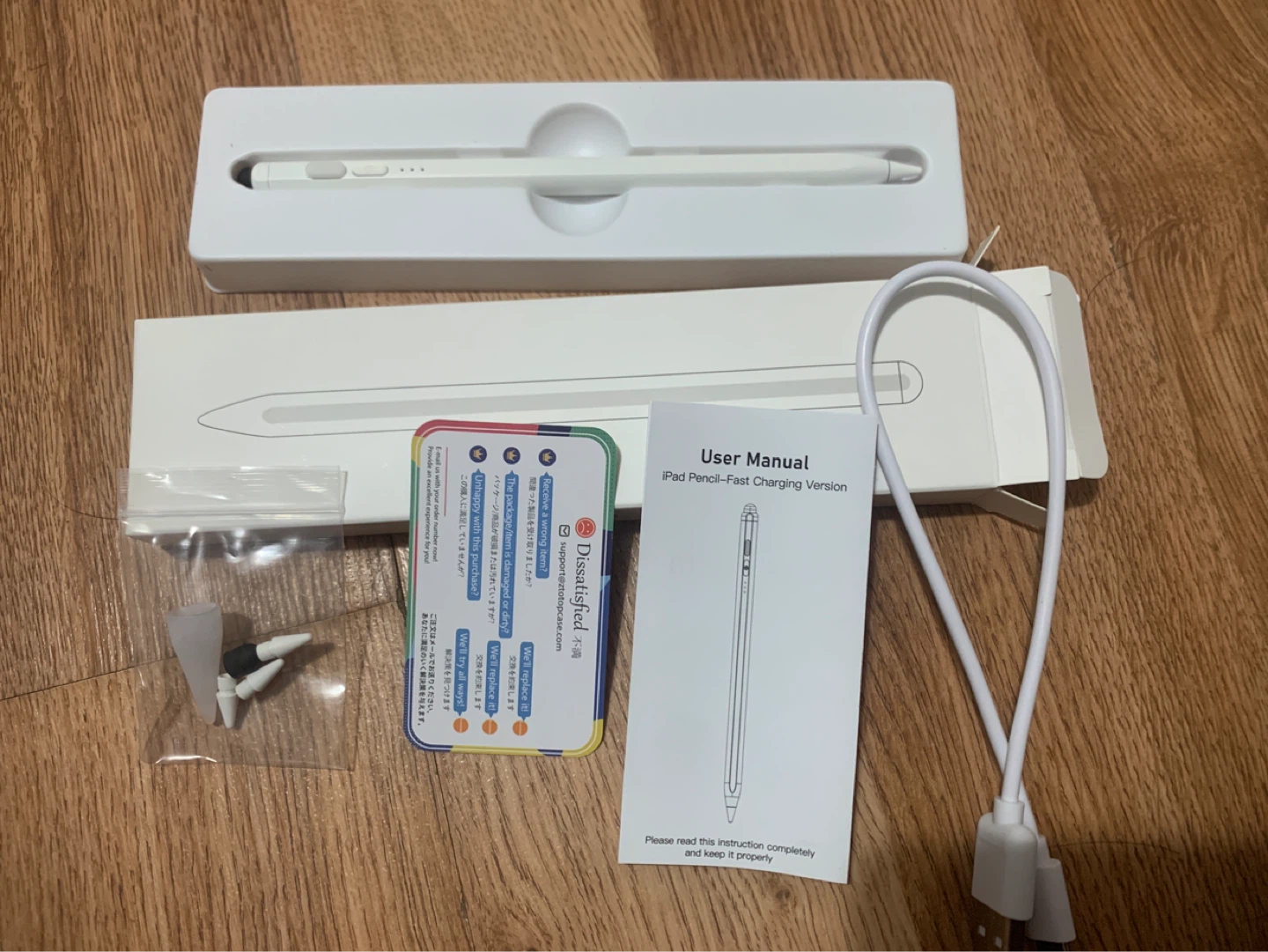 White Stylus Pen for iPad with Charging Cable