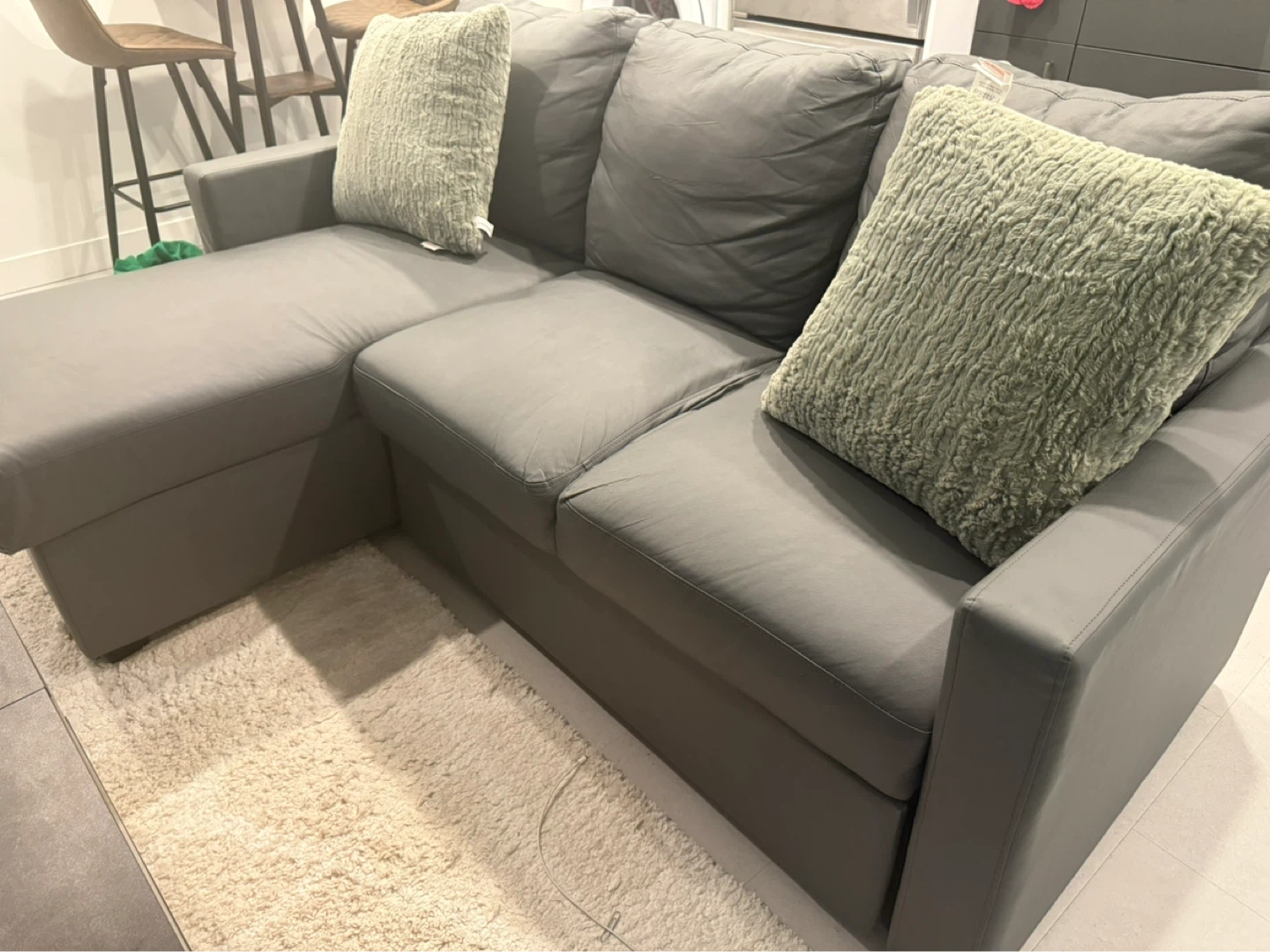 Grey Sectional Sofa with Chaise - photo 3