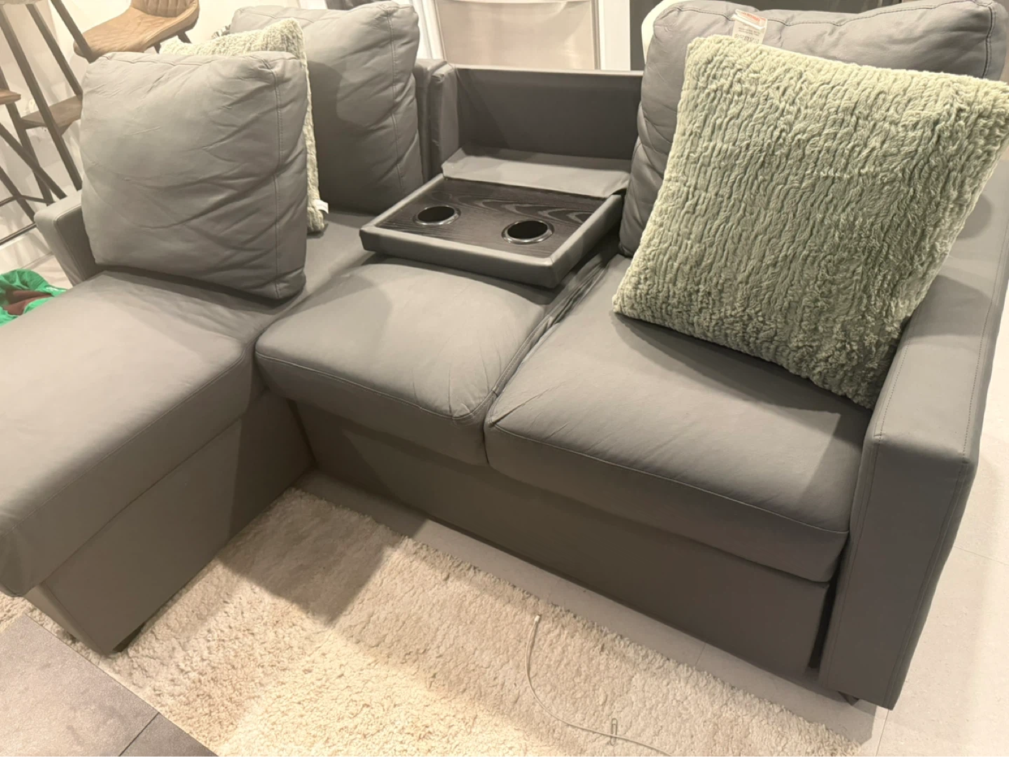 Grey Sectional Sofa with Chaise - photo 2
