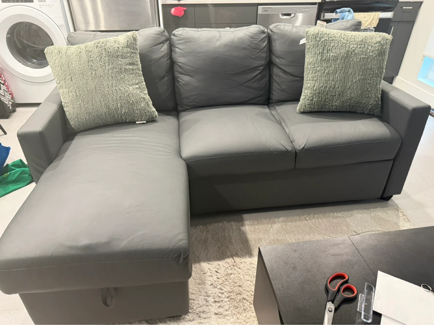 Grey Sectional Sofa with Chaise