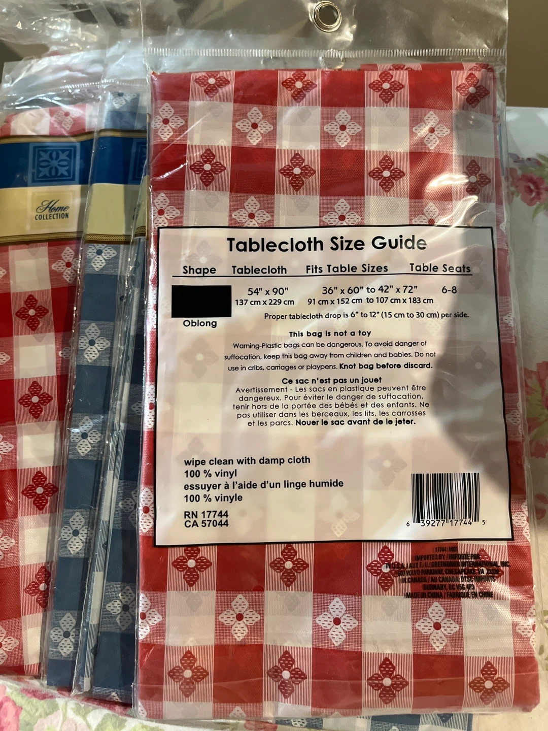 Home Collection Vinyl Tablecloths - Red & Blue Gingham - photo 3