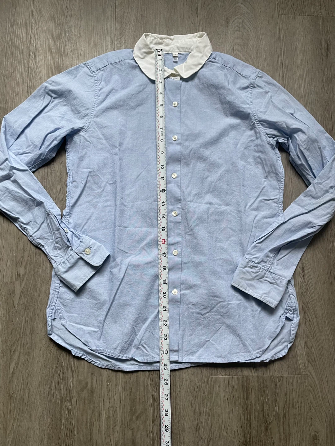 Light Blue Collared Button-Up Shirt - Size S - photo 4