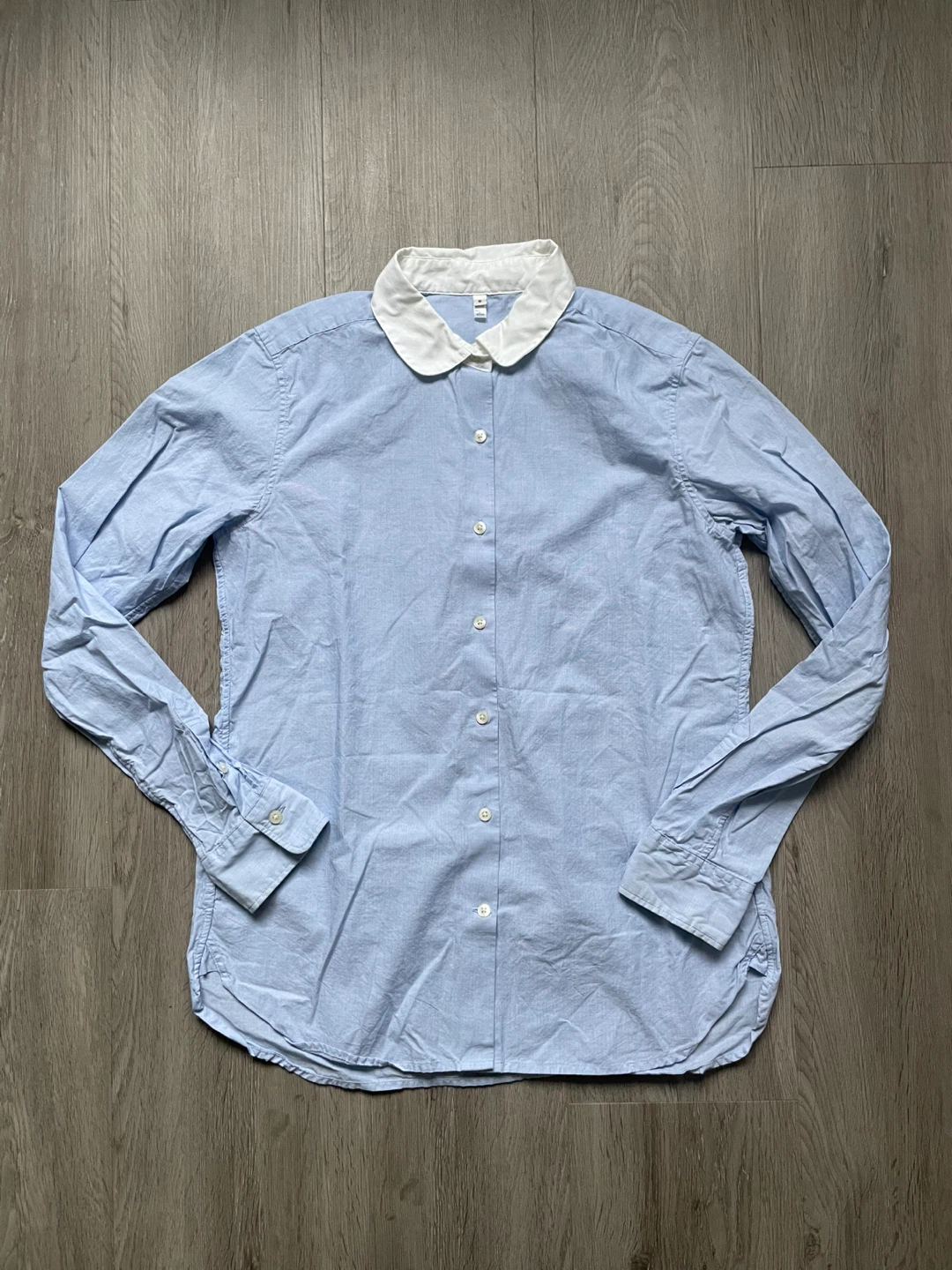 Light Blue Collared Button-Up Shirt - Size S