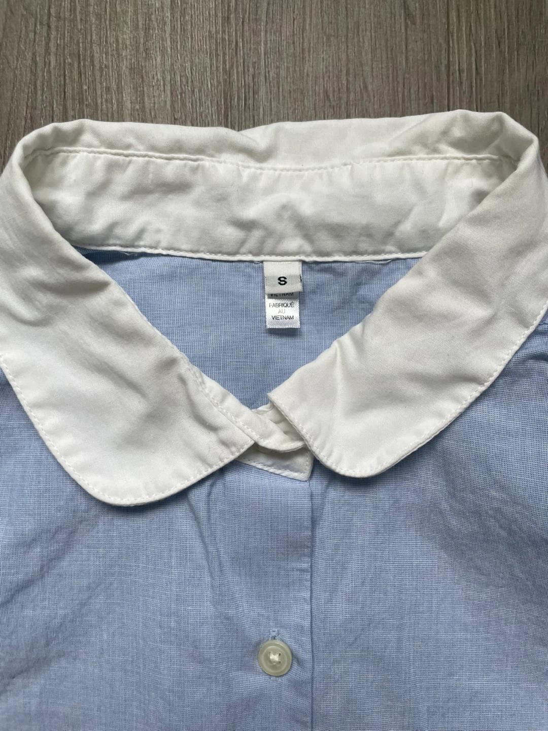 Light Blue Collared Button-Up Shirt - Size S - photo 2