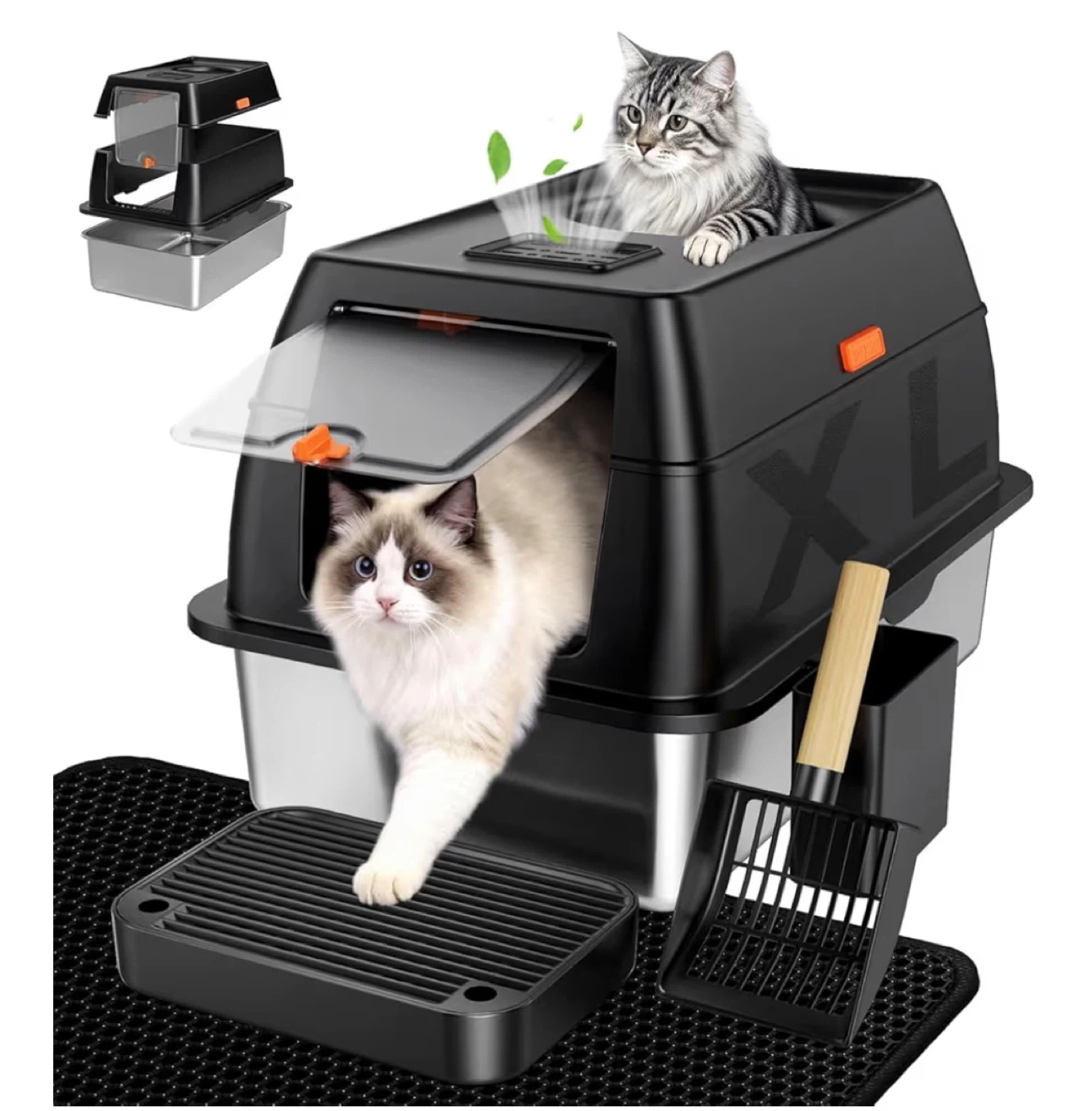 XX-Large Stainless Steel Litter Box with Lid – New