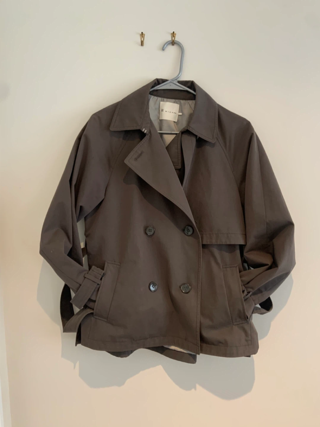 Double-Breasted Trench Coat - Grey - photo 3