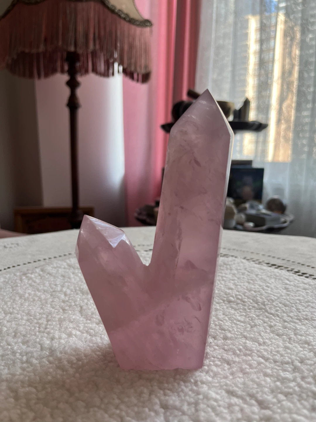 Rose Quartz Double Point, Stunning Statement Piece - photo 2