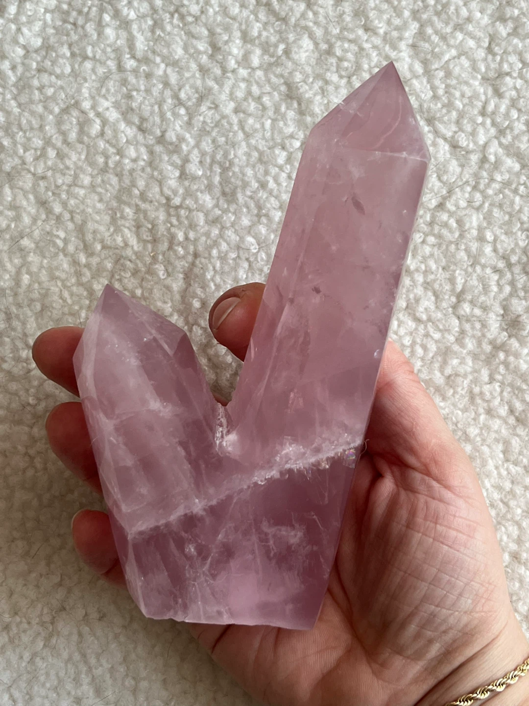 Rose Quartz Double Point, Stunning Statement Piece - photo 4