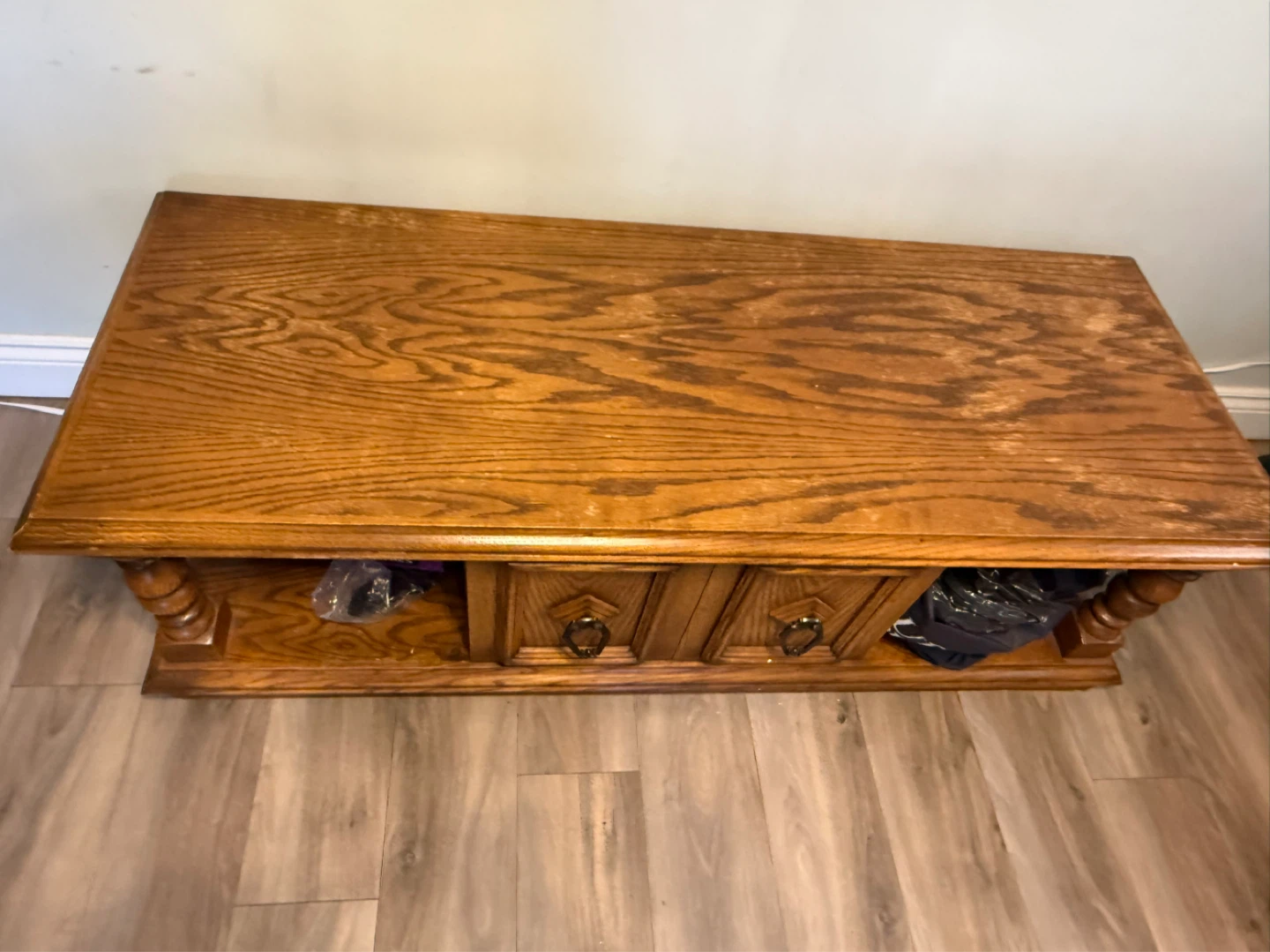Wooden Coffee Table with Drawers - photo 2