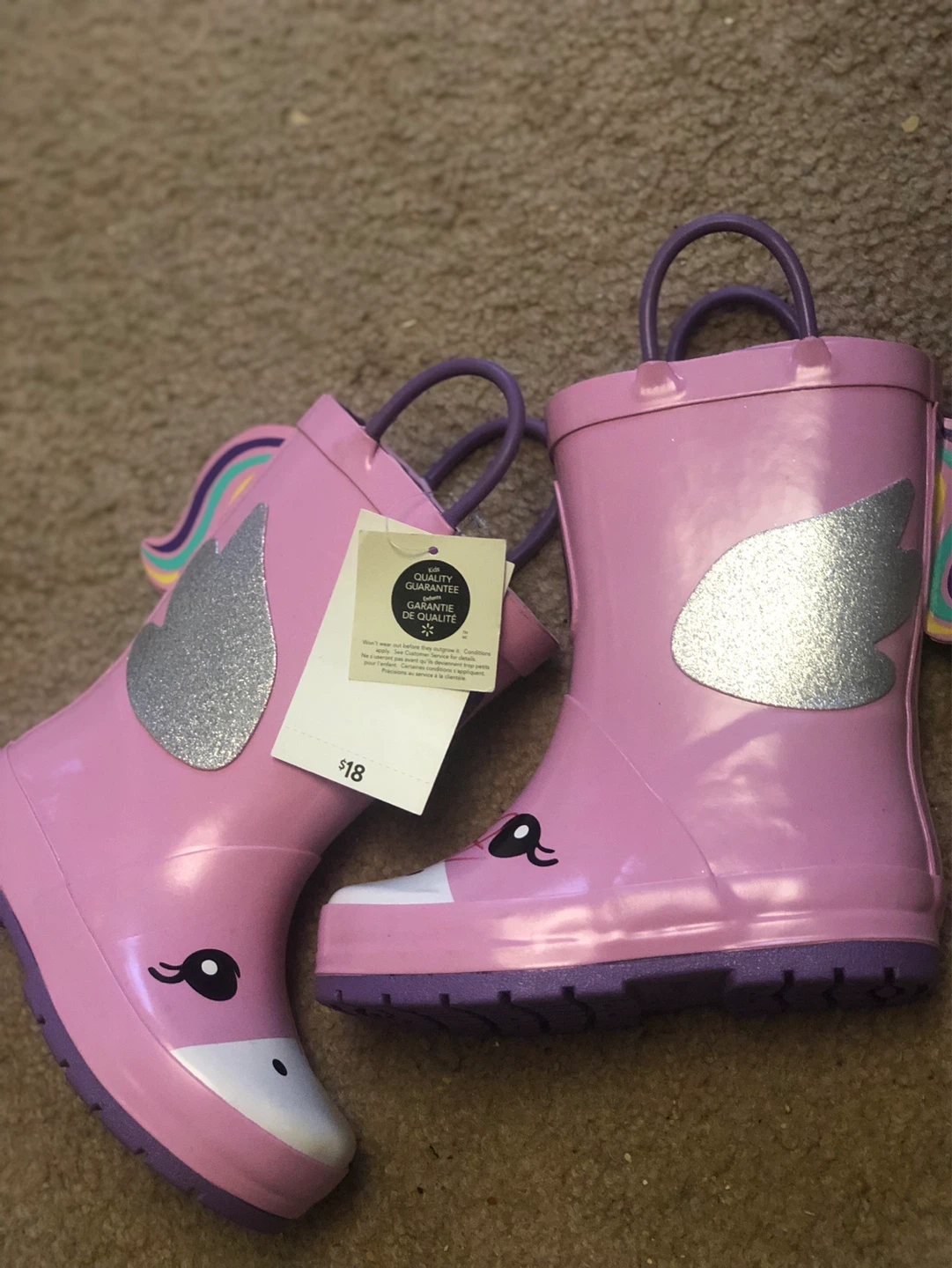 George Pink Unicorn Rain boots- Size 8 - photo 2