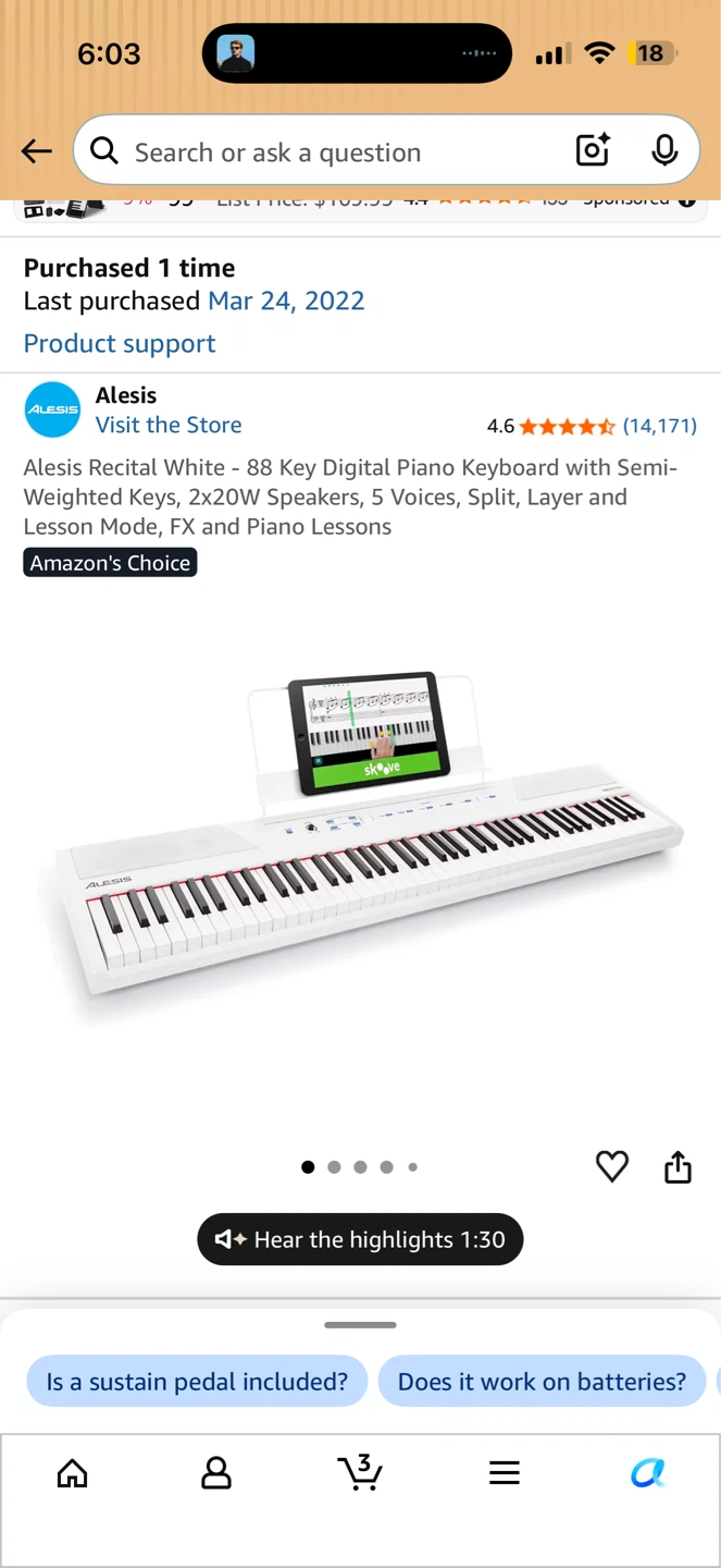 Alesis 88-key White Digital Keyboard W/ Stand - photo 2